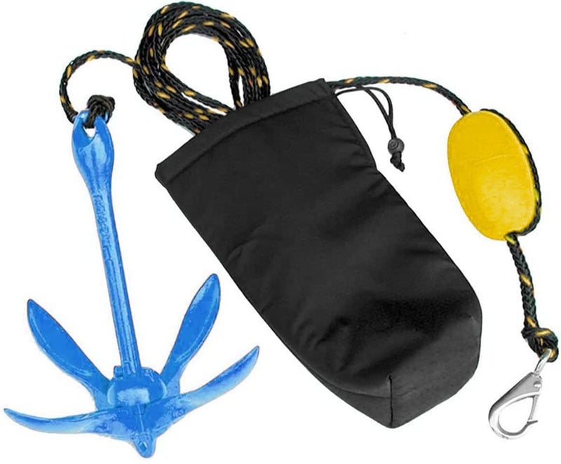 XIALUO Marine Kayak Anchor Kits 3.5 lb Folding Anchor Accessories with 30 ft Rope for Fishing Kayaks  Canoe  Jet Ski  SUP Paddle Board and Small Boats - Image 1